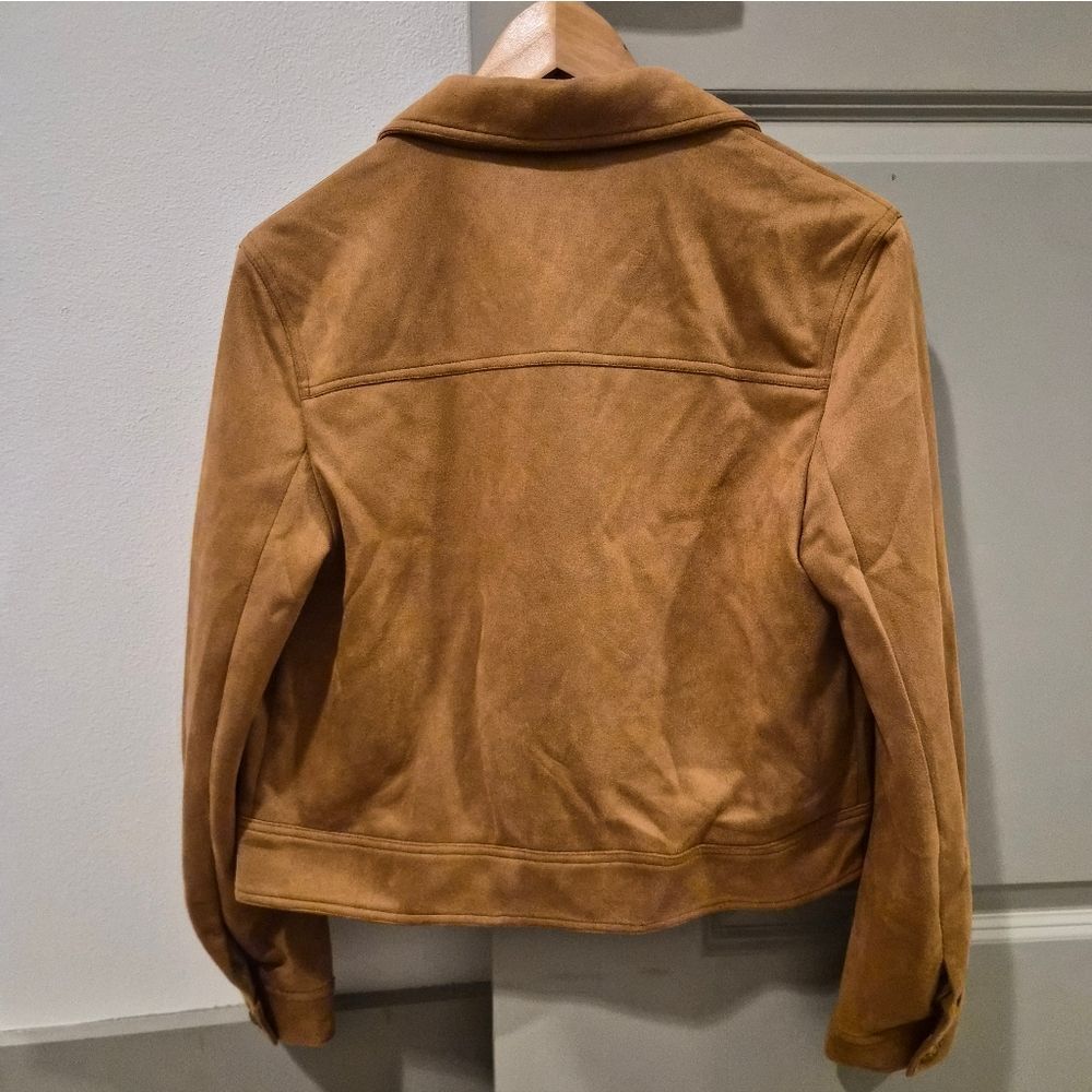 NWT CHIO SHUI Marron Suede-Look Cropped Utility Jacket NWT - Picture 6 of 6